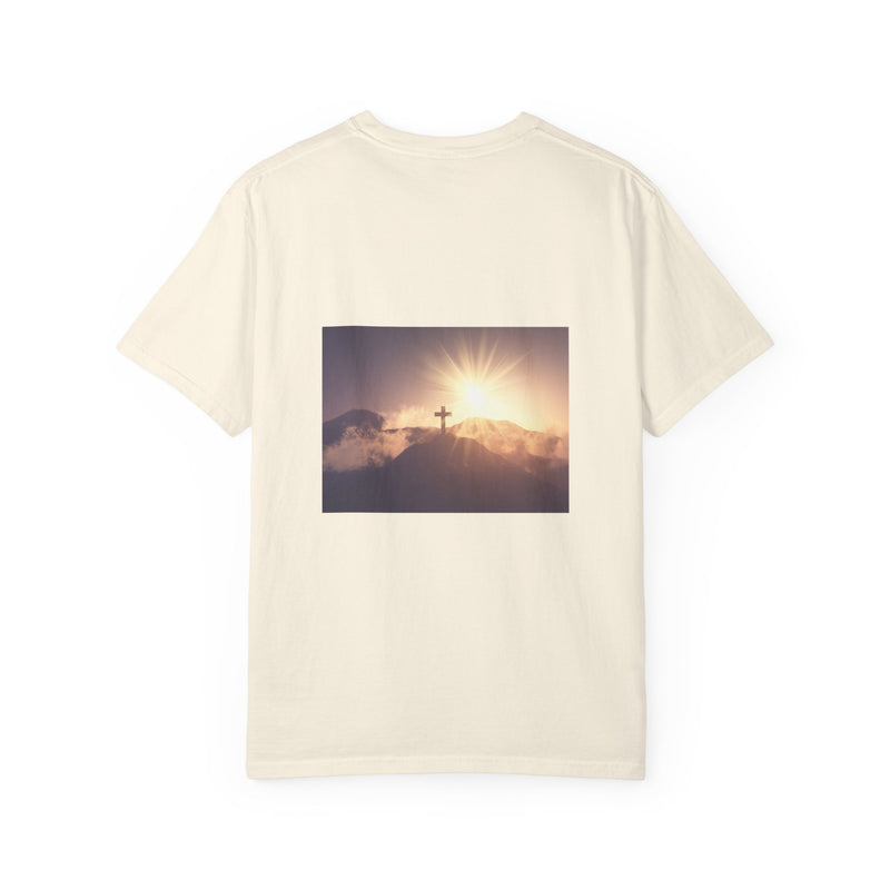 Sunrise Cross T-Shirt – Christian Faith Tee with Jesus Carrying the Cross