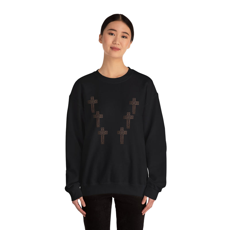 Cross Pattern Faith Crewneck