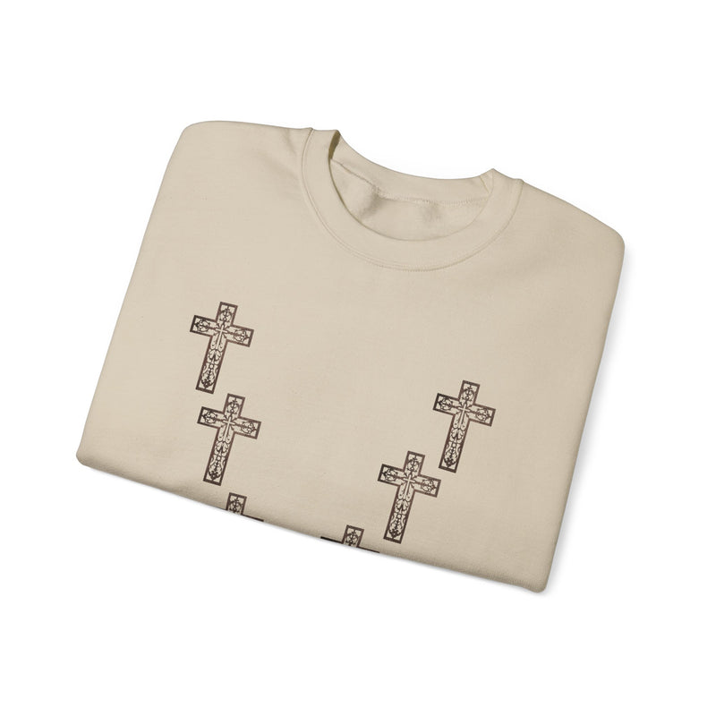 Cross Pattern Faith Crewneck
