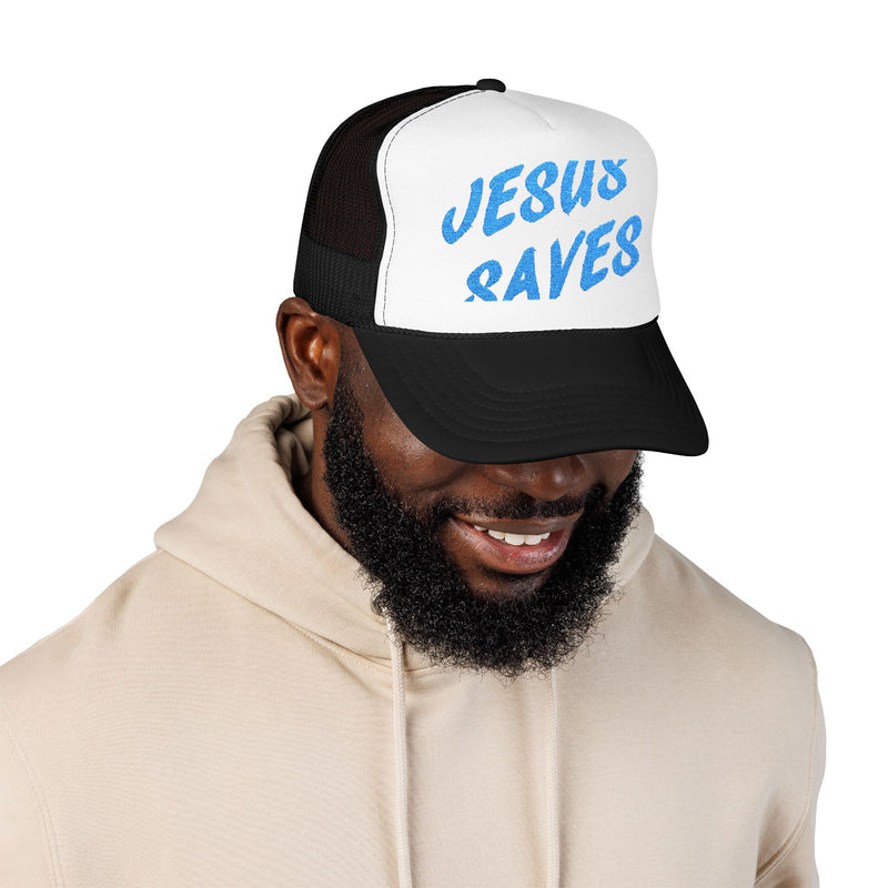 Jesus Saves Trucker Hat – Christian Streetwear Cap | Faith-Based Snapback | Religious Apparel for Men & Women