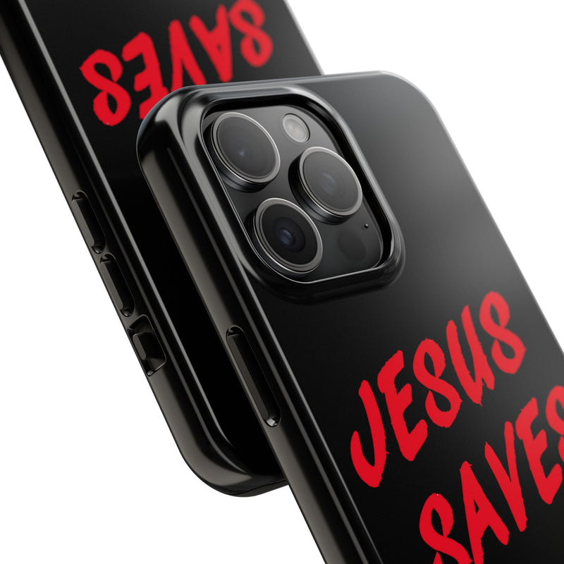 Jesus Saves Tough Phone Case - Christian Phone Cover for Protection, Faith-Based Gift, Inspirational Case, Customizable Design, [...]