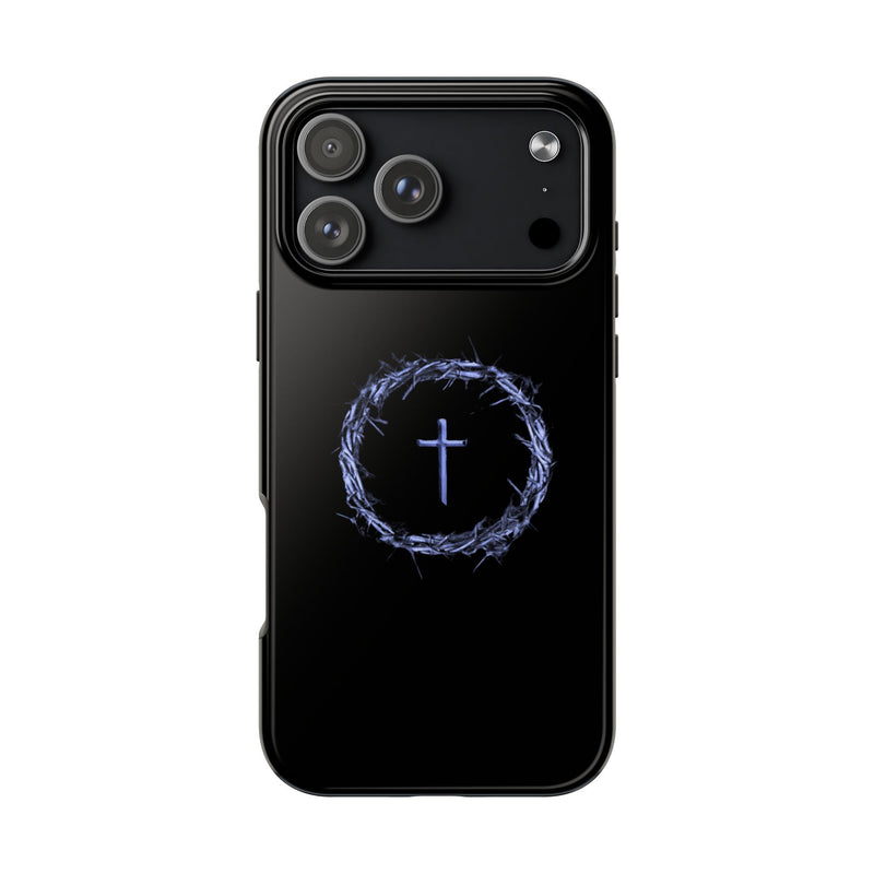 Crown of Thorns Cross Phone Case – Faith in Every Detail