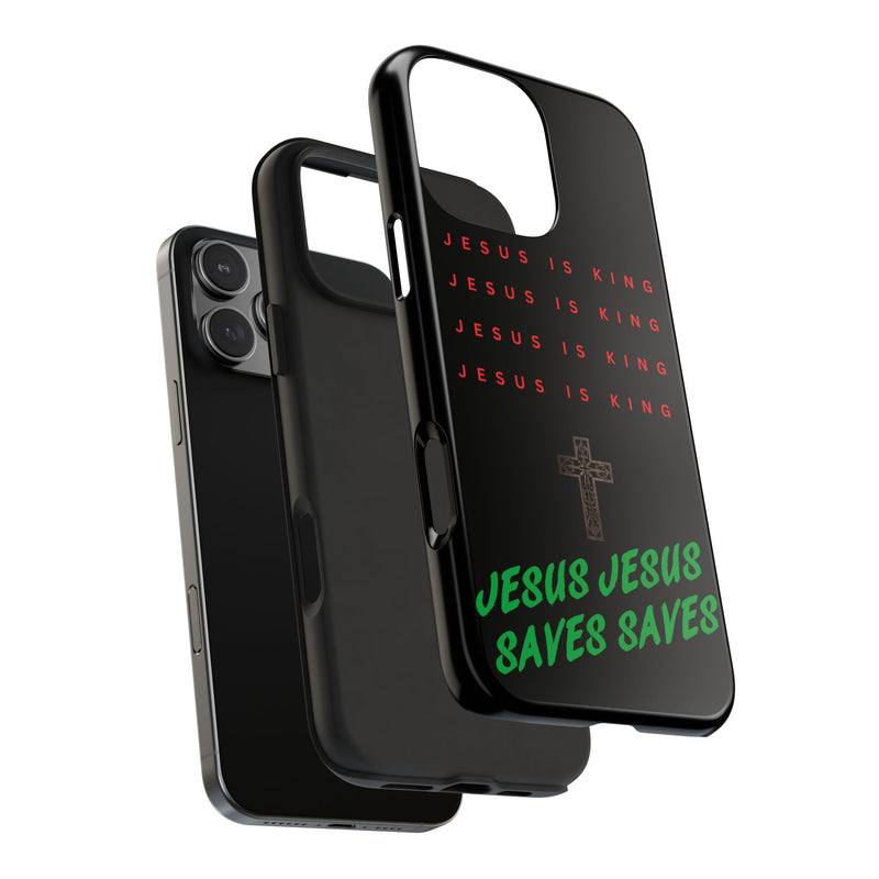 Jesus Is King Phone Case – Christian “Jesus Saves” Protective Cover