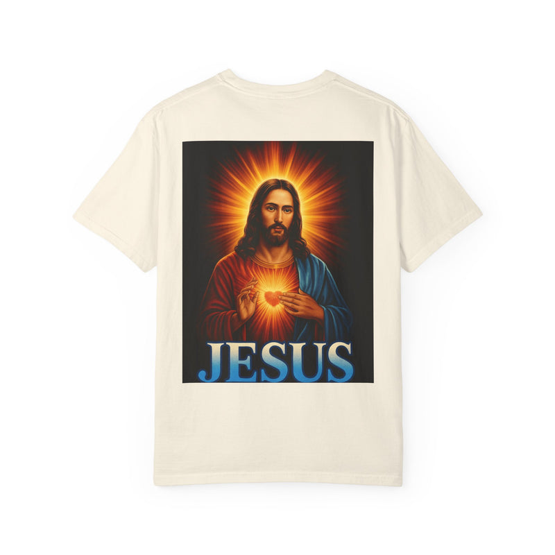 Jesus Wept Faith Tee – John 11:35 Verse with Sacred Heart Jesus Back Print”