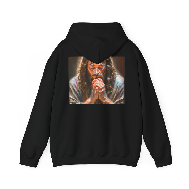 Praying Jesus Hooded Sweatshirt, Unisex Sweatshirt, Christian Apparel, Cozy Gift for Believers, Casual Wear, Faith-Based Clothing
