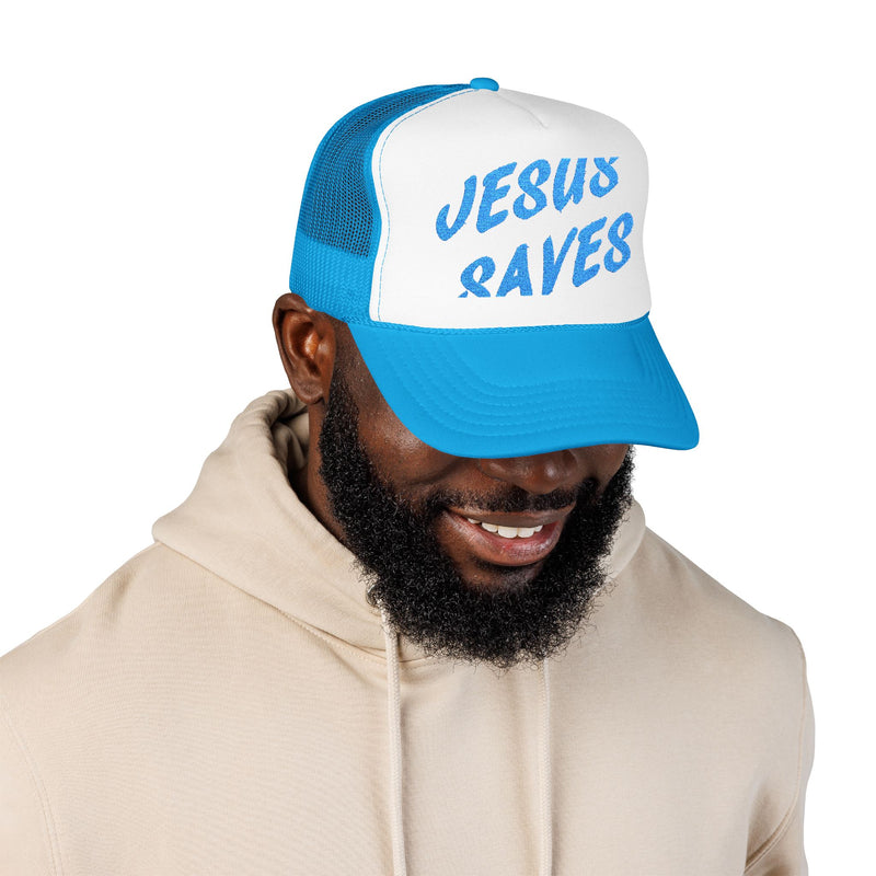 Jesus Saves Trucker Hat – Christian Streetwear Cap | Faith-Based Snapback | Religious Apparel for Men & Women