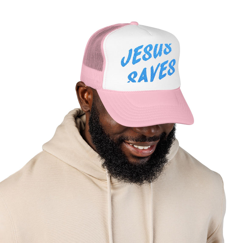 Jesus Saves Trucker Hat – Christian Streetwear Cap | Faith-Based Snapback | Religious Apparel for Men & Women