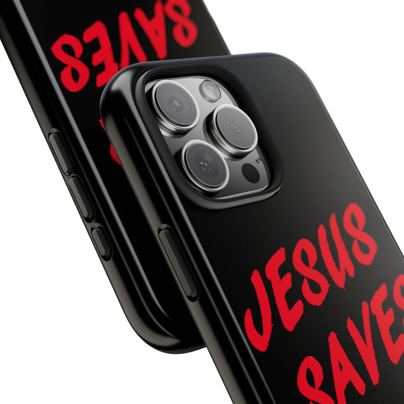 Jesus Saves Tough Phone Case - Christian Phone Cover for Protection, Faith-Based Gift, Inspirational Case, Customizable Design, [...]