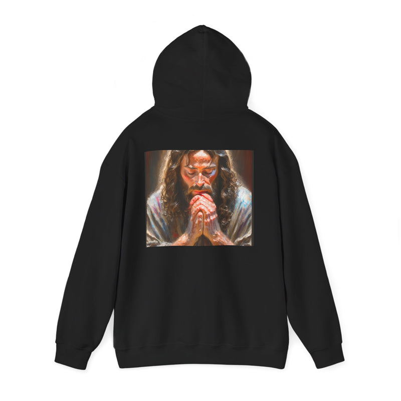 Praying Jesus Hooded Sweatshirt, Unisex Sweatshirt, Christian Apparel, Cozy Gift for Believers, Casual Wear, Faith-Based Clothing