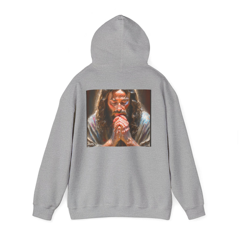Praying Jesus Hooded Sweatshirt, Unisex Sweatshirt, Christian Apparel, Cozy Gift for Believers, Casual Wear, Faith-Based Clothing