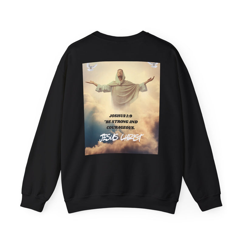 Joshua 1:9 Scripture Sweatshirt – “Be Strong and Courageous” Christian Apparel
