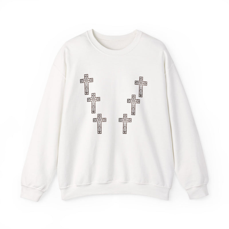 Cross Pattern Faith Crewneck