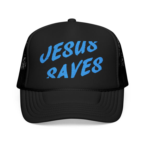Jesus Saves Trucker Hat – Christian Streetwear Cap | Faith-Based Snapback | Religious Apparel for Men & Women