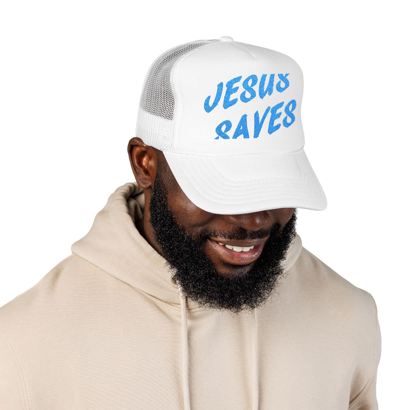Jesus Saves Trucker Hat – Christian Streetwear Cap | Faith-Based Snapback | Religious Apparel for Men & Women