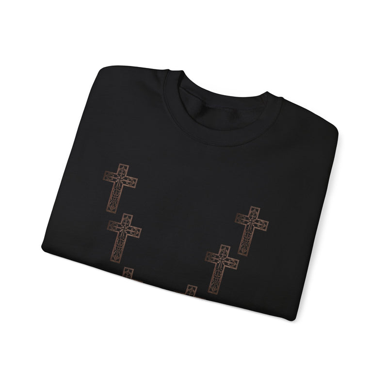 Cross Pattern Faith Crewneck