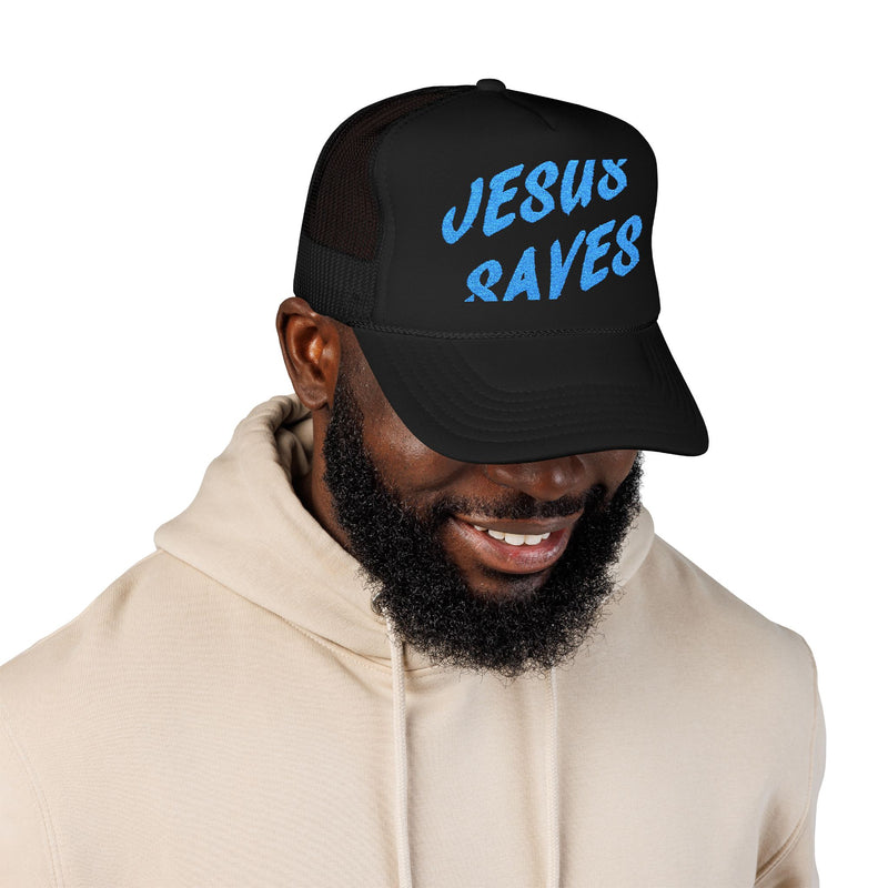 Jesus Saves Trucker Hat – Christian Streetwear Cap | Faith-Based Snapback | Religious Apparel for Men & Women