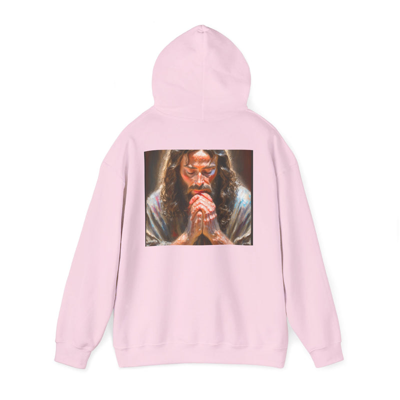 Praying Jesus Hooded Sweatshirt, Unisex Sweatshirt, Christian Apparel, Cozy Gift for Believers, Casual Wear, Faith-Based Clothing
