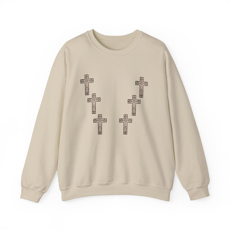 Cross Pattern Faith Crewneck