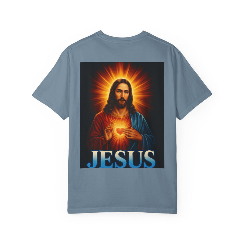 Jesus Wept Faith Tee – John 11:35 Verse with Sacred Heart Jesus Back Print”