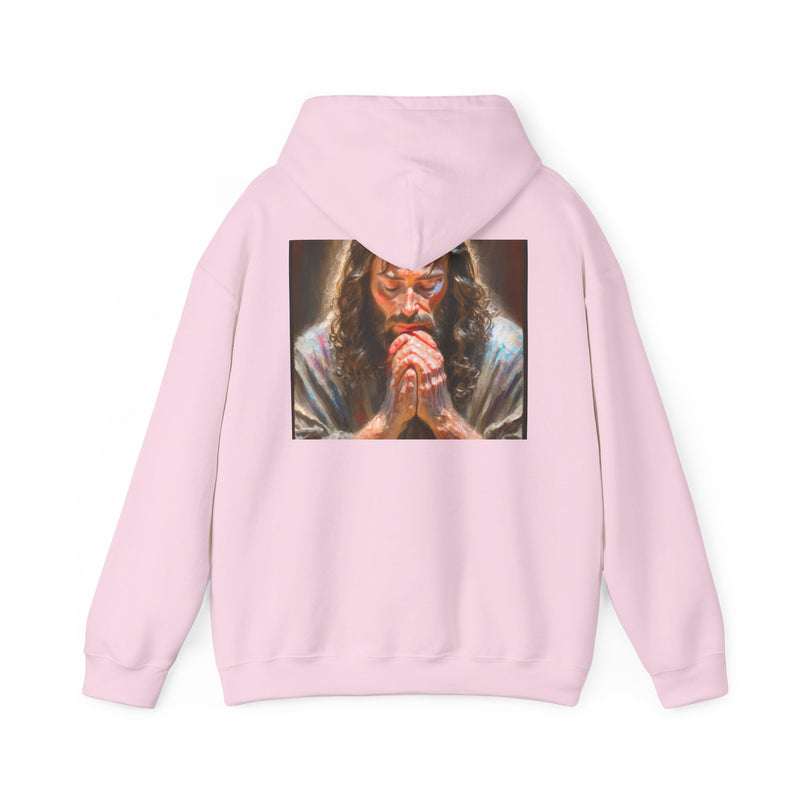Praying Jesus Hooded Sweatshirt, Unisex Sweatshirt, Christian Apparel, Cozy Gift for Believers, Casual Wear, Faith-Based Clothing