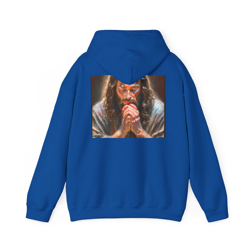 Praying Jesus Hooded Sweatshirt, Unisex Sweatshirt, Christian Apparel, Cozy Gift for Believers, Casual Wear, Faith-Based Clothing