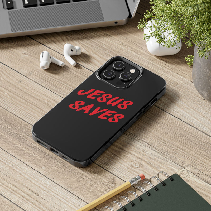 Jesus Saves Tough Phone Case - Christian Phone Cover for Protection, Faith-Based Gift, Inspirational Case, Customizable Design, [...]