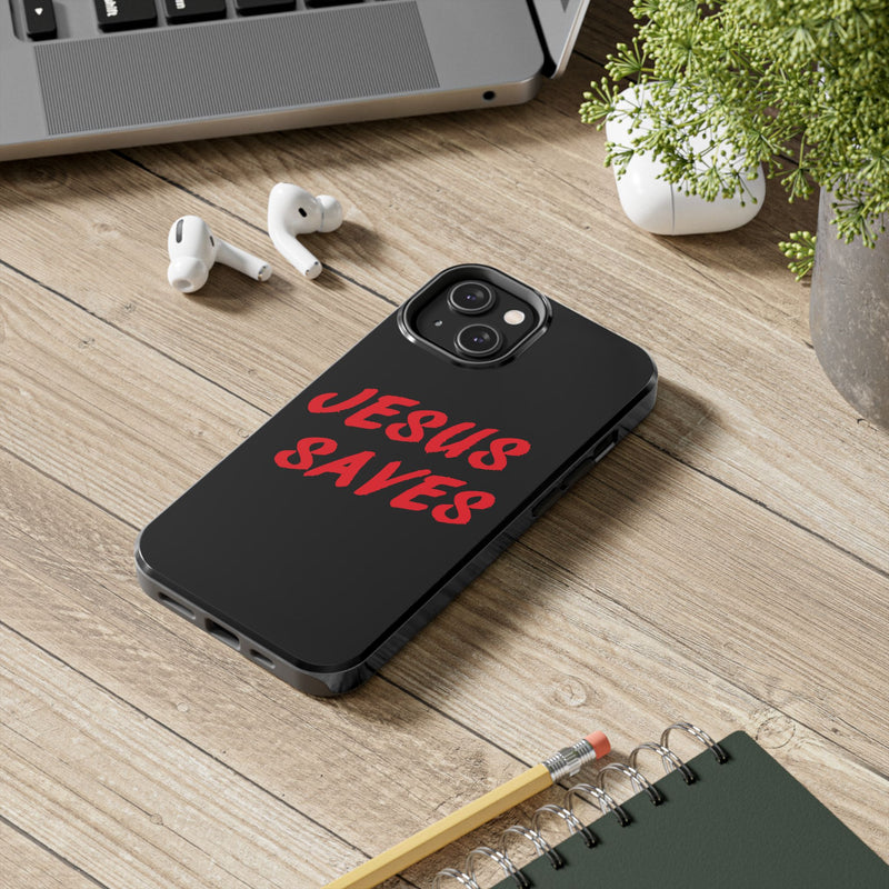 Jesus Saves Tough Phone Case - Christian Phone Cover for Protection, Faith-Based Gift, Inspirational Case, Customizable Design, [...]