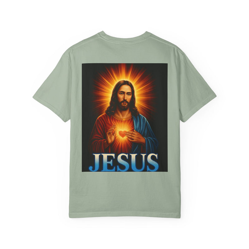 Jesus Wept Faith Tee – John 11:35 Verse with Sacred Heart Jesus Back Print”