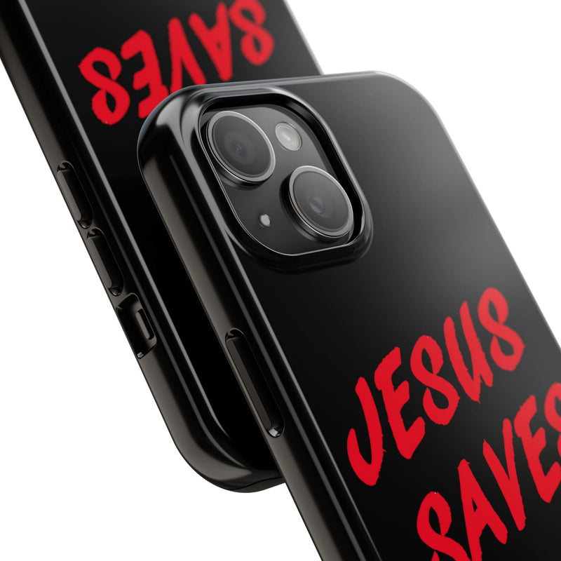 Jesus Saves Tough Phone Case - Christian Phone Cover for Protection, Faith-Based Gift, Inspirational Case, Customizable Design, [...]