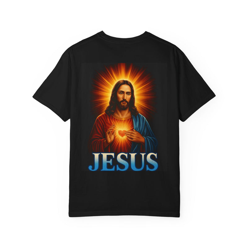 Jesus Wept Faith Tee – John 11:35 Verse with Sacred Heart Jesus Back Print”