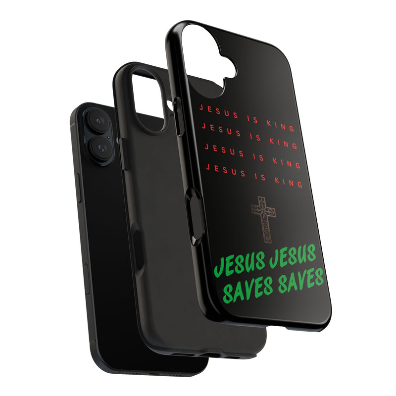 Jesus Is King Phone Case – Christian “Jesus Saves” Protective Cover