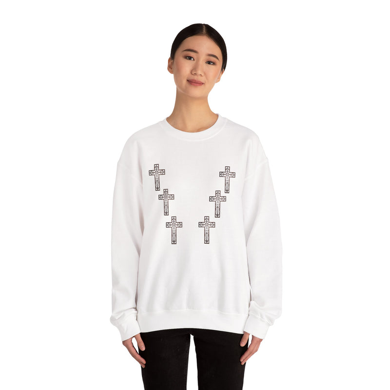 Cross Pattern Faith Crewneck
