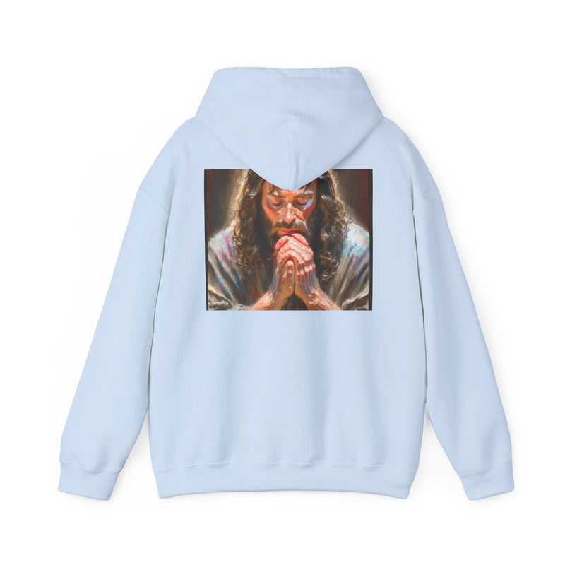 Praying Jesus Hooded Sweatshirt, Unisex Sweatshirt, Christian Apparel, Cozy Gift for Believers, Casual Wear, Faith-Based Clothing