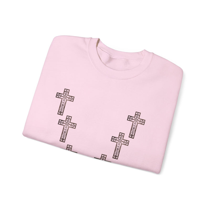 Cross Pattern Faith Crewneck