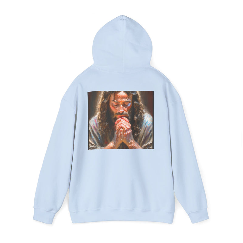 Praying Jesus Hooded Sweatshirt, Unisex Sweatshirt, Christian Apparel, Cozy Gift for Believers, Casual Wear, Faith-Based Clothing
