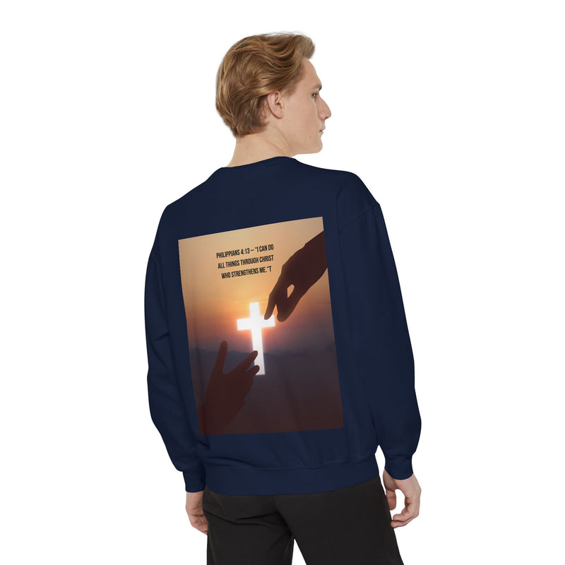 “Faith Over Fear” Praying Hands & Philippians 4:13 Sweatshirt