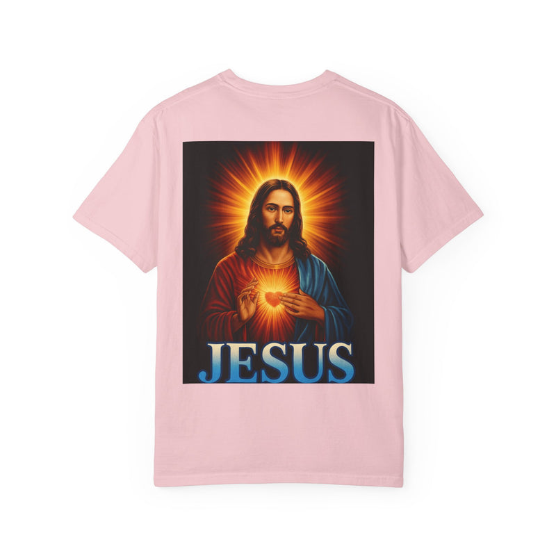 Jesus Wept Faith Tee – John 11:35 Verse with Sacred Heart Jesus Back Print”