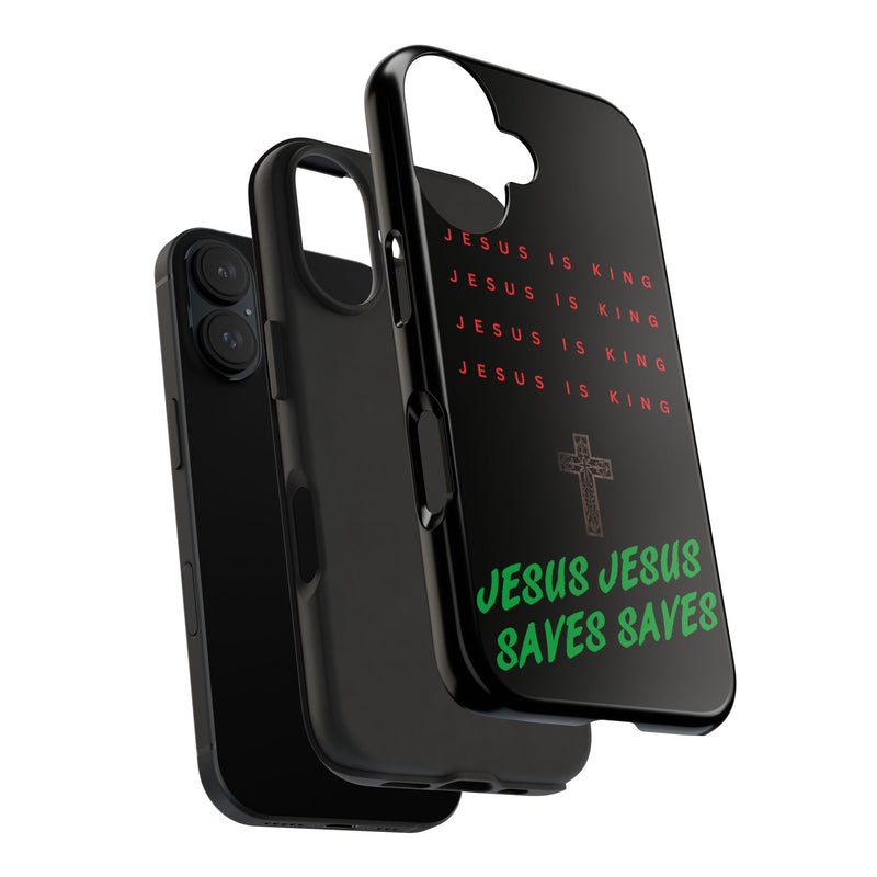 Jesus Is King Phone Case – Christian “Jesus Saves” Protective Cover