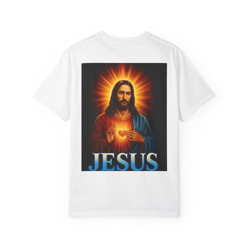 Jesus Wept Faith Tee – John 11:35 Verse with Sacred Heart Jesus Back Print”