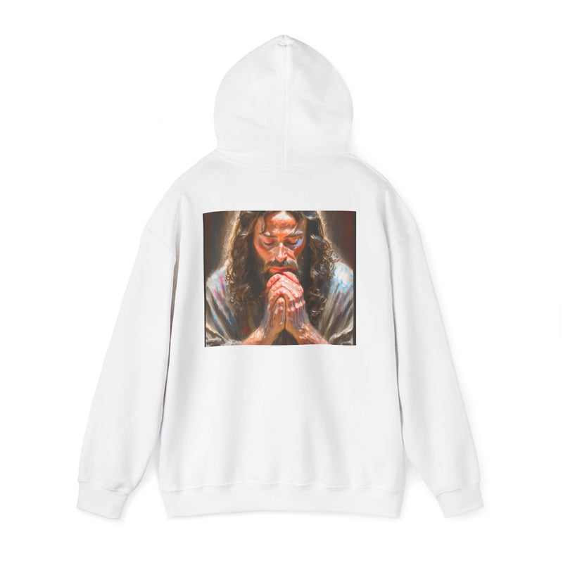 Praying Jesus Hooded Sweatshirt, Unisex Sweatshirt, Christian Apparel, Cozy Gift for Believers, Casual Wear, Faith-Based Clothing