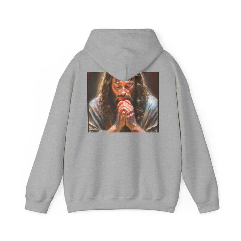 Praying Jesus Hooded Sweatshirt, Unisex Sweatshirt, Christian Apparel, Cozy Gift for Believers, Casual Wear, Faith-Based Clothing
