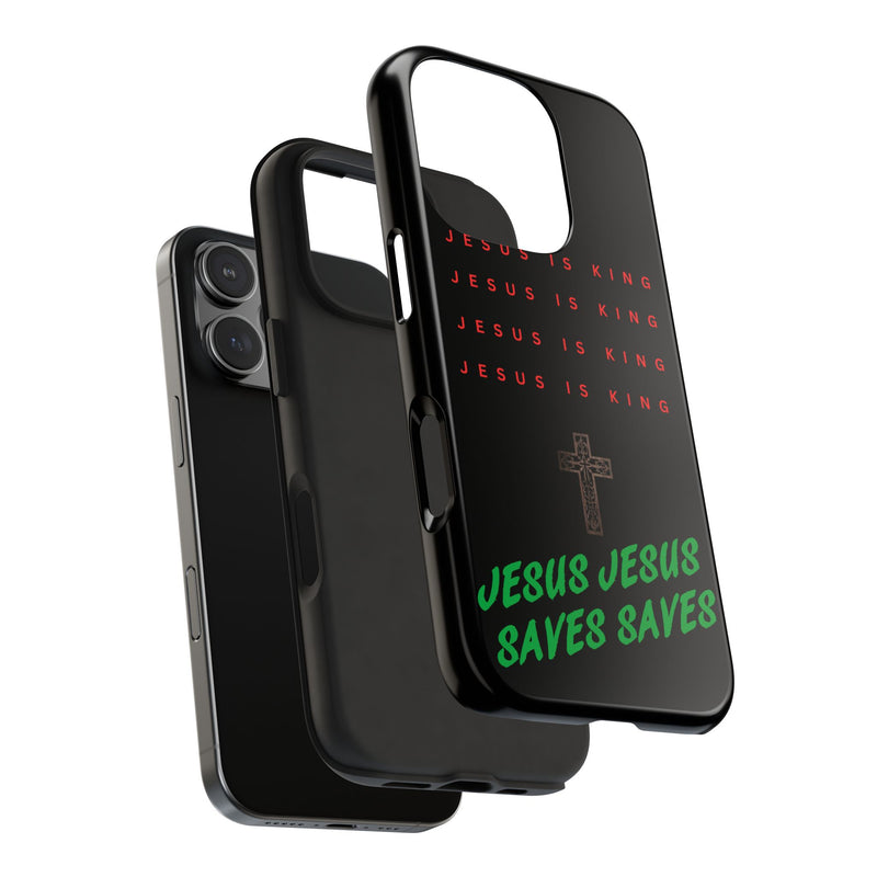 Jesus Is King Phone Case – Christian “Jesus Saves” Protective Cover
