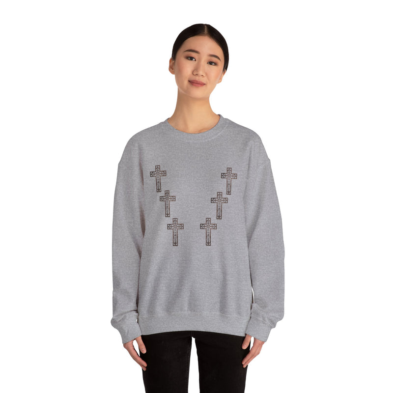Cross Pattern Faith Crewneck