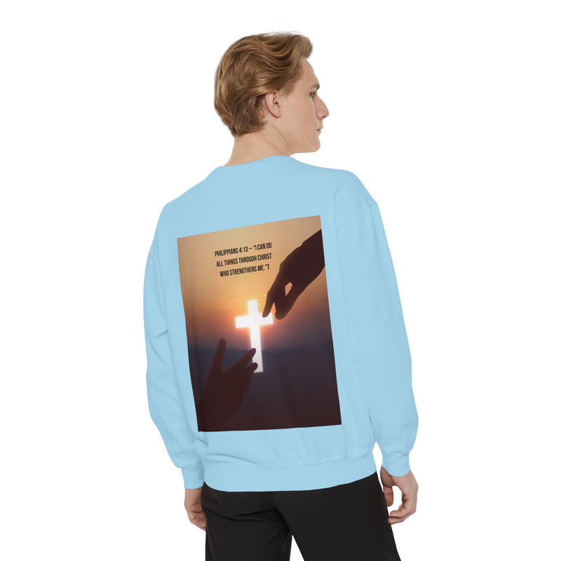 “Faith Over Fear” Praying Hands & Philippians 4:13 Sweatshirt