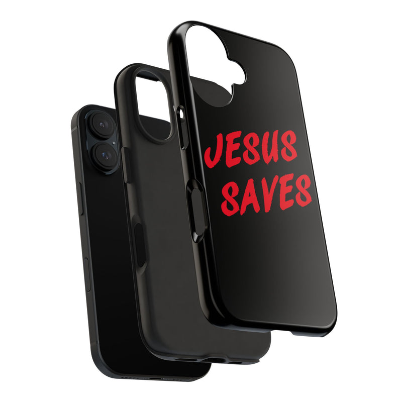 Jesus Saves Tough Phone Case - Christian Phone Cover for Protection, Faith-Based Gift, Inspirational Case, Customizable Design, [...]