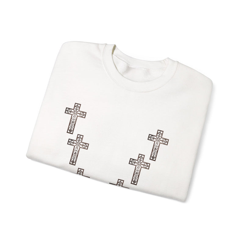 Cross Pattern Faith Crewneck