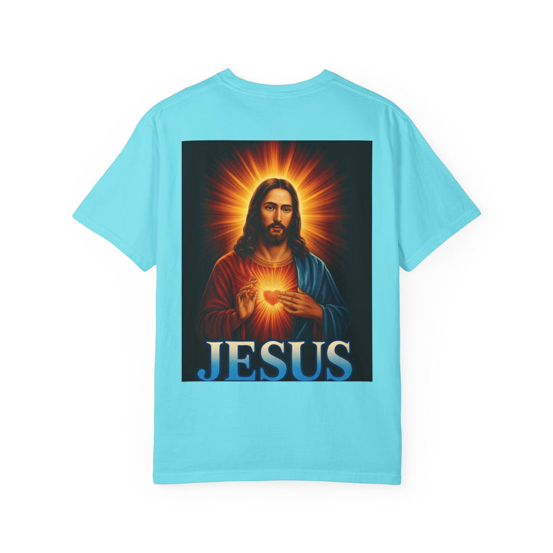 Jesus Wept Faith Tee – John 11:35 Verse with Sacred Heart Jesus Back Print”