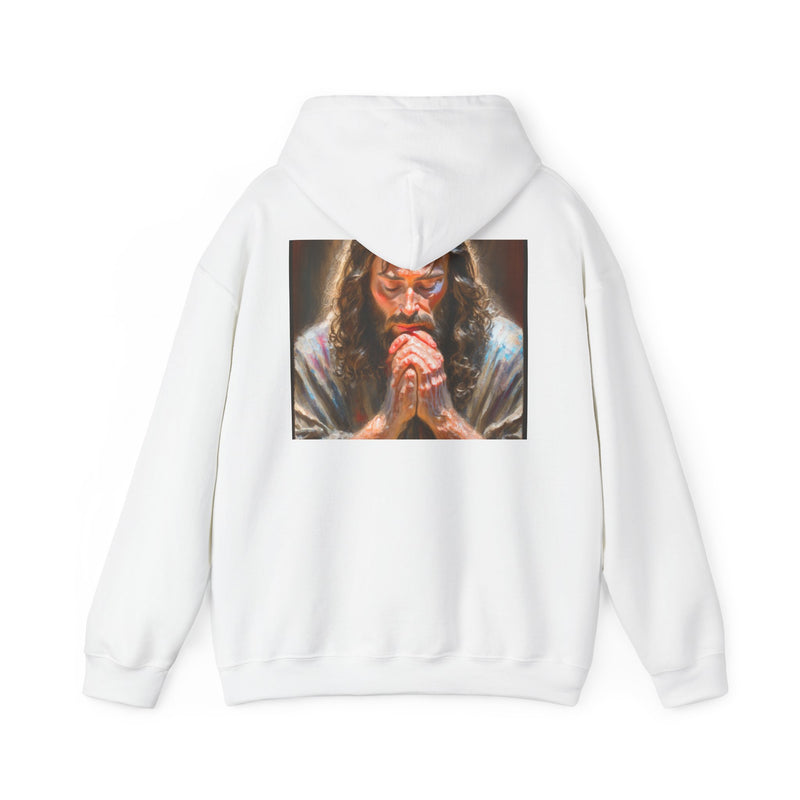 Praying Jesus Hooded Sweatshirt, Unisex Sweatshirt, Christian Apparel, Cozy Gift for Believers, Casual Wear, Faith-Based Clothing