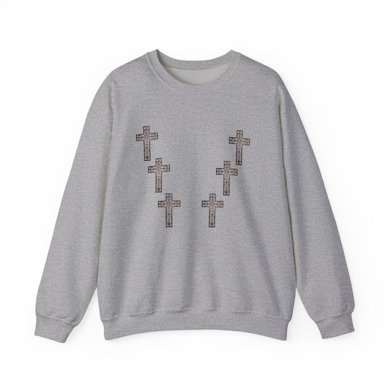 Cross Pattern Faith Crewneck