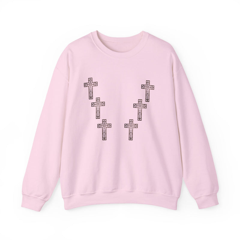 Cross Pattern Faith Crewneck